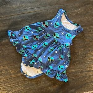 Posh Peanut Ruffled Bodysuit Dress 6-12 mos.